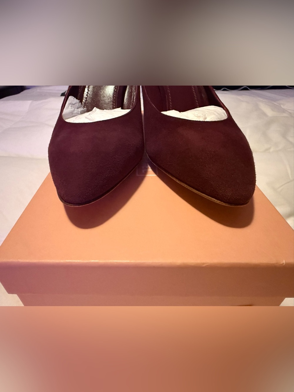Mansur Gavriel Suede Almond-Toe Heel Mules - Picture 4 of 7